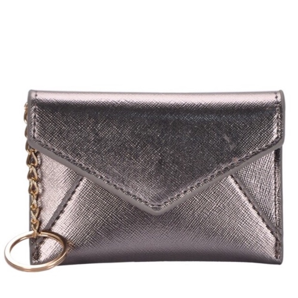 Envelope Vegan Leather Card Holder Keychain